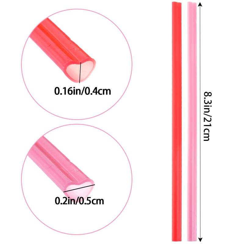 Rbenxia Rbenxia 100PCS Heart Shaped Straws Cute Drinking Straws Mixed Pink Red Heart Disposable Straws for Romantic Celebrations Valentine's Day Wedding Birthday Parties Special Occasions Cocktail Supplies - Image 1