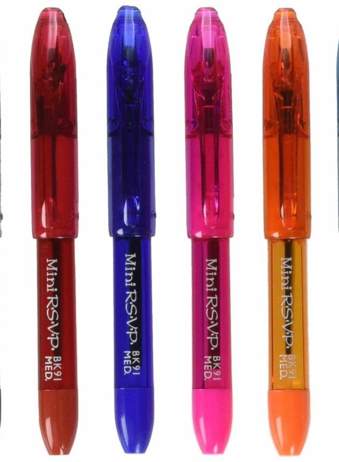 Pentel RSVP Mini Ballpoint Pen, (1.0mm) Medium Line, 24-Assorted Ink in Clear Cylinder Pack (BK91MN24M) - Image 3