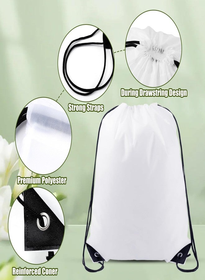 Cabaubl 20 Pcs Drawstring Bags, String Backpack Bulk, Cinch Bag for gym party trip, Drawstring Bags for Men Women(White) - Image 4