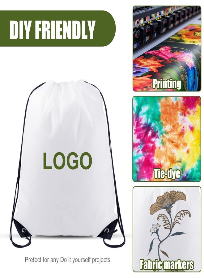 Cabaubl 20 Pcs Drawstring Bags, String Backpack Bulk, Cinch Bag for gym party trip, Drawstring Bags for Men Women(White) - Image 3