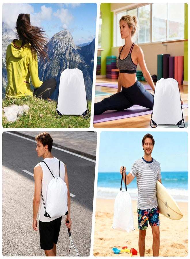 Cabaubl 20 Pcs Drawstring Bags, String Backpack Bulk, Cinch Bag for gym party trip, Drawstring Bags for Men Women(White) - Image 5