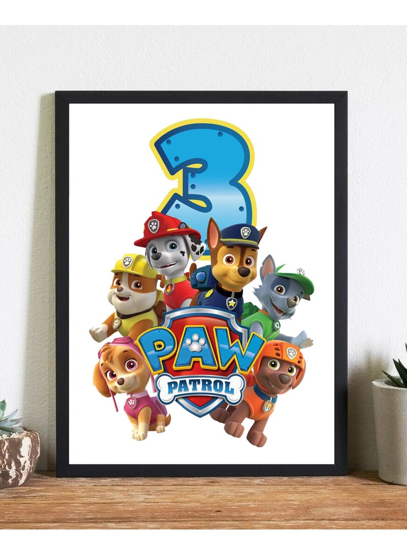 URBANTRANDS Paw Patrol Wall Decor Poster With Frame  - Image 1
