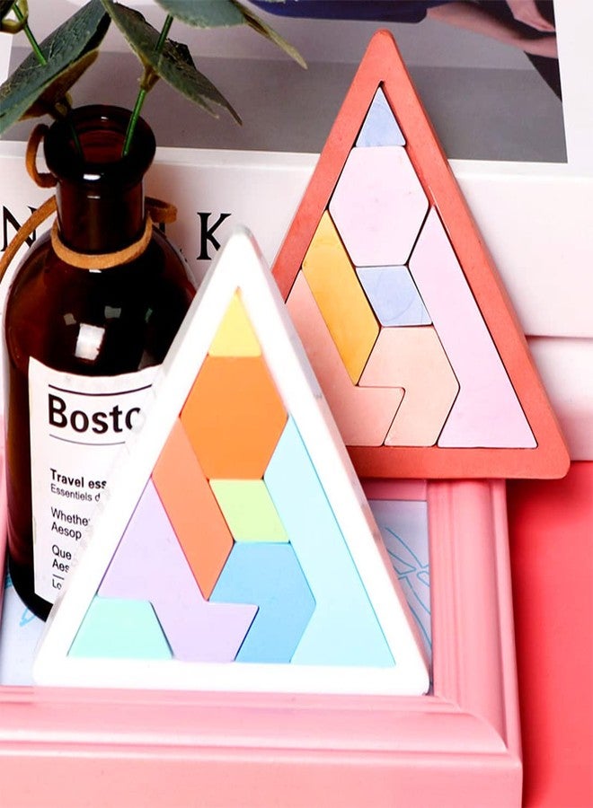 Koonafy 2Pcs Puzzle Resin Molds Silicone Triangle Resin Mold Epoxy Casting Tangram Jigsaw Mold Coaster DIY Craft Jewelry Pendant (jigsaw mold) - Image 4
