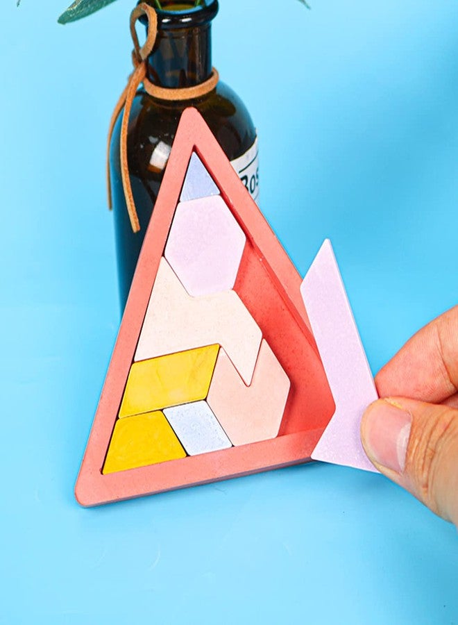 Koonafy 2Pcs Puzzle Resin Molds Silicone Triangle Resin Mold Epoxy Casting Tangram Jigsaw Mold Coaster DIY Craft Jewelry Pendant (jigsaw mold) - Image 3