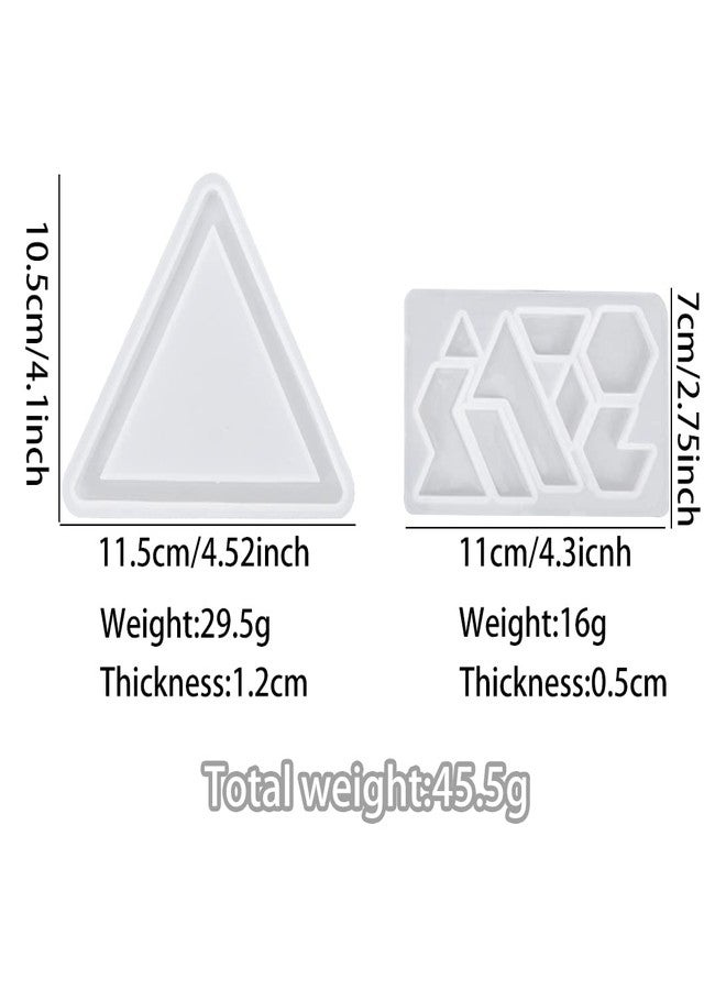 Koonafy 2Pcs Puzzle Resin Molds Silicone Triangle Resin Mold Epoxy Casting Tangram Jigsaw Mold Coaster DIY Craft Jewelry Pendant (jigsaw mold) - Image 2