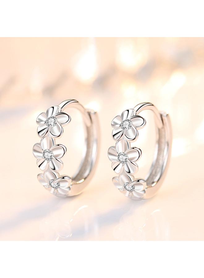 Very Simple Wind S925 Silver Mobius Ear Buckle Design Cold Wind Ring Earrings Joker Temperament Ear Jewelry 