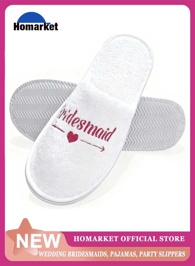 هومار كيت شباشب وصيفات العروس للاستخدام مرة واحدة، شباشب زفاف للعروس، هدايا بالجملة لوصيفات العروس ليوم الزفاف، هدايا لحفلات توديع العزوبية للنساء (مقاس واحد) - Image 1