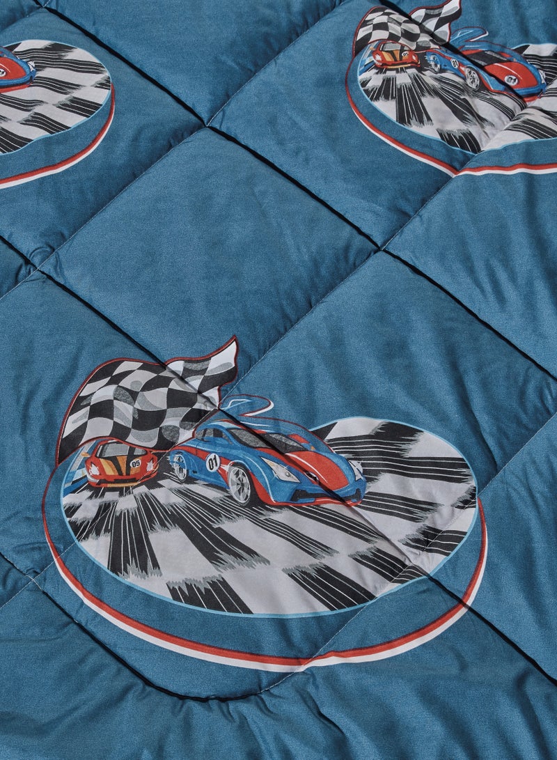 Sleep night 3 Pieces Kids Medium Filling Comforter Set Single Size 160 X 210 cm Reversible Bedding Set For Boys multi color - Image 3