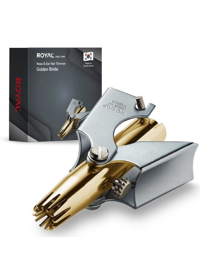 Royal [MADE IN KOREA] ROYAL Gold Nose hair trimmer for men, Golden Birdie, Allergy-free, Manual, Battery-free, Waterproof, Painless with Twelve Dual-Edged blades, Patented Mechanism ET-4PG  - Image 1