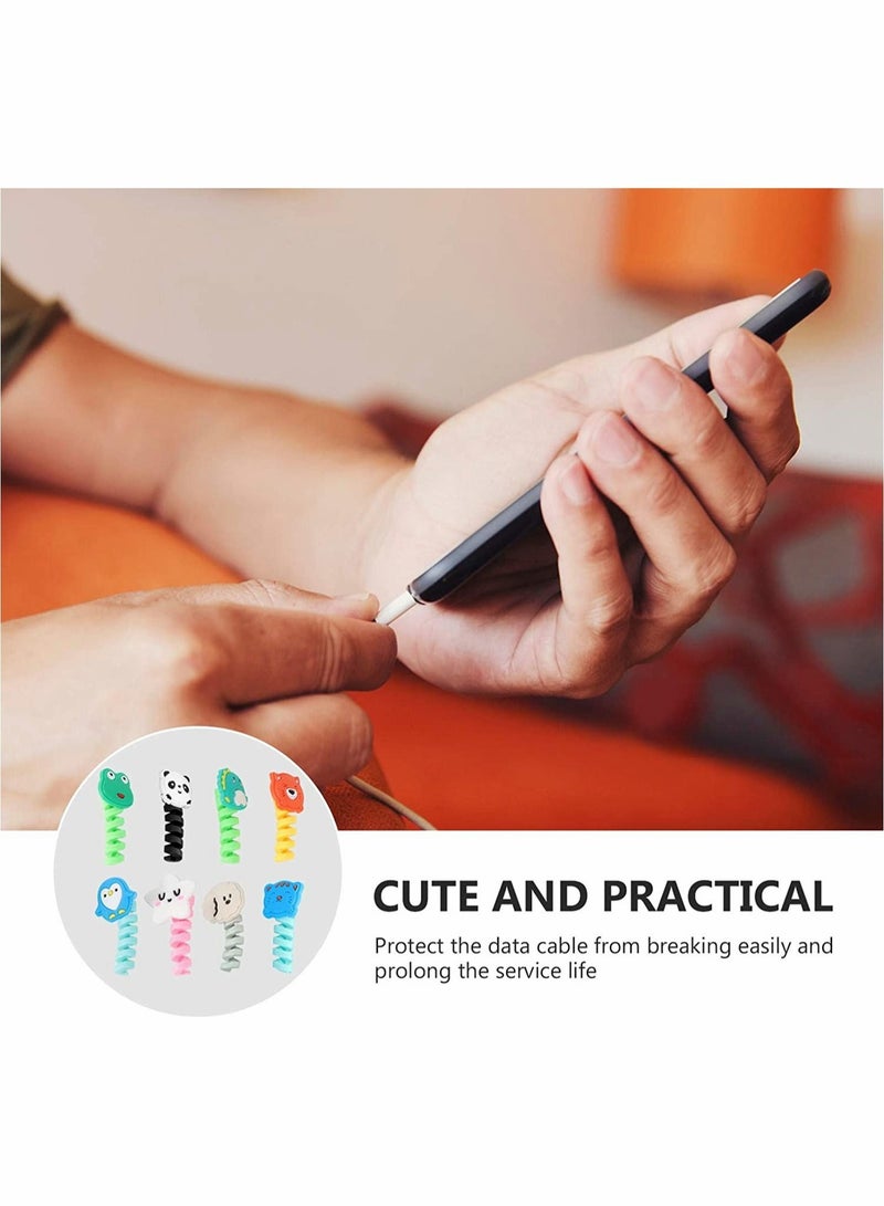 Captaintech 8 Pcs Charger Cable Protector for Cellphone Data Lines, Silicone Cute Animal Charging Cable Saver Spring Flexible Cable Protect, Phone Protect Accessory - Image 3