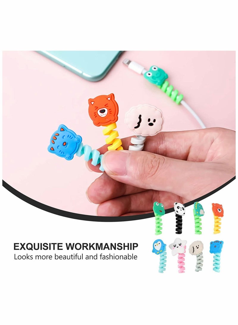 Captaintech 8 Pcs Charger Cable Protector for Cellphone Data Lines, Silicone Cute Animal Charging Cable Saver Spring Flexible Cable Protect, Phone Protect Accessory - Image 2
