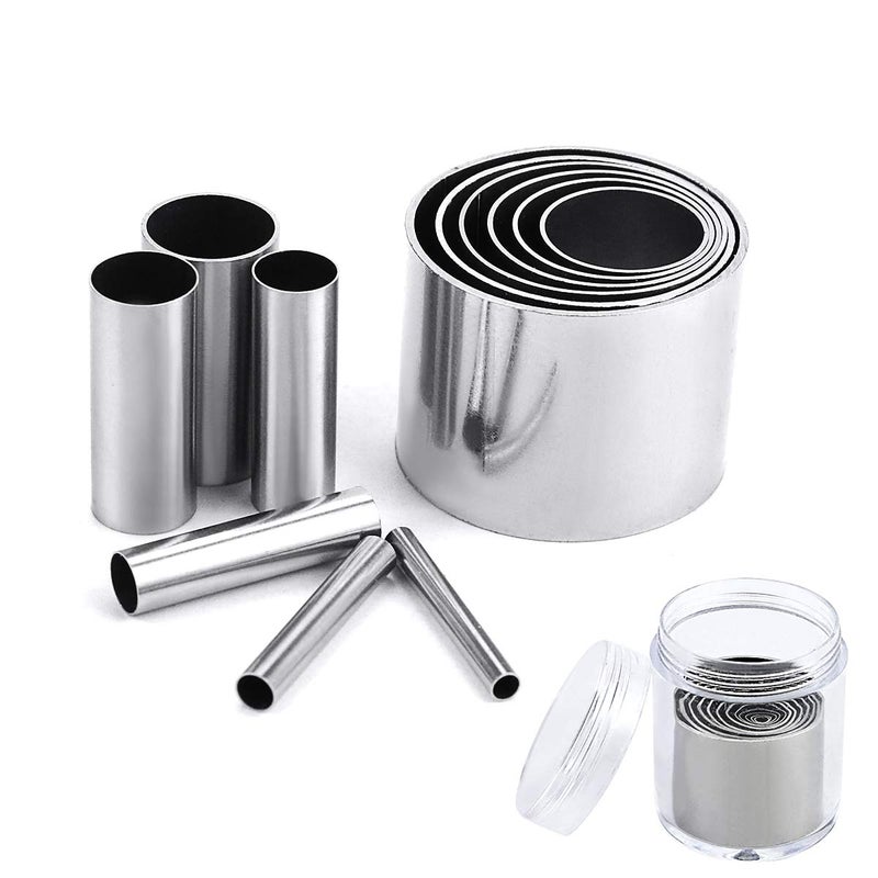 Fireboomoon 12 PCS Hole Hollow Punch Cutter Set with Storage CaseStainless Steel Round Circle Ring Clay Cutters Ceramics Dotting Baking Indentation Mold Tools for Polymer Clay Pottery Handmade Craft