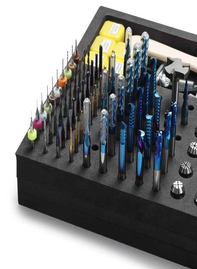 Genmitsu صينية تخزين رؤوس الطحن CNC من Genmitsu EVA مع 85 فتحة، 200 مم × 200 مم × 43 مم - Image 5