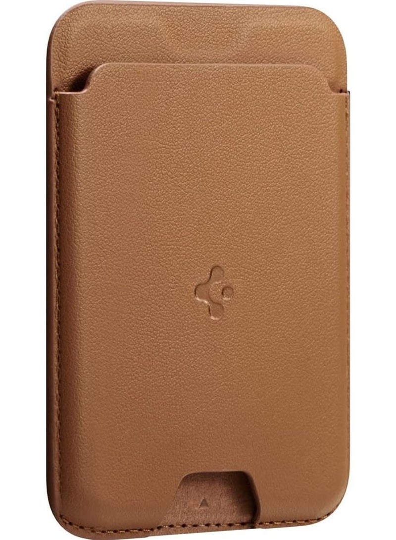 Spigen Valentinus (MagFit) Magnetic Wallet Card Holder (3 Cards) for MagSafe Compatible with iPhone 16, iPhone 15, iPhone 14, iPhone 13 and iPhone 12 Models - Brown  - Image 4