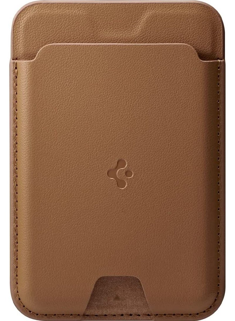 Spigen Valentinus (MagFit) Magnetic Wallet Card Holder (3 Cards) for MagSafe Compatible with iPhone 16, iPhone 15, iPhone 14, iPhone 13 and iPhone 12 Models - Brown  - Image 3
