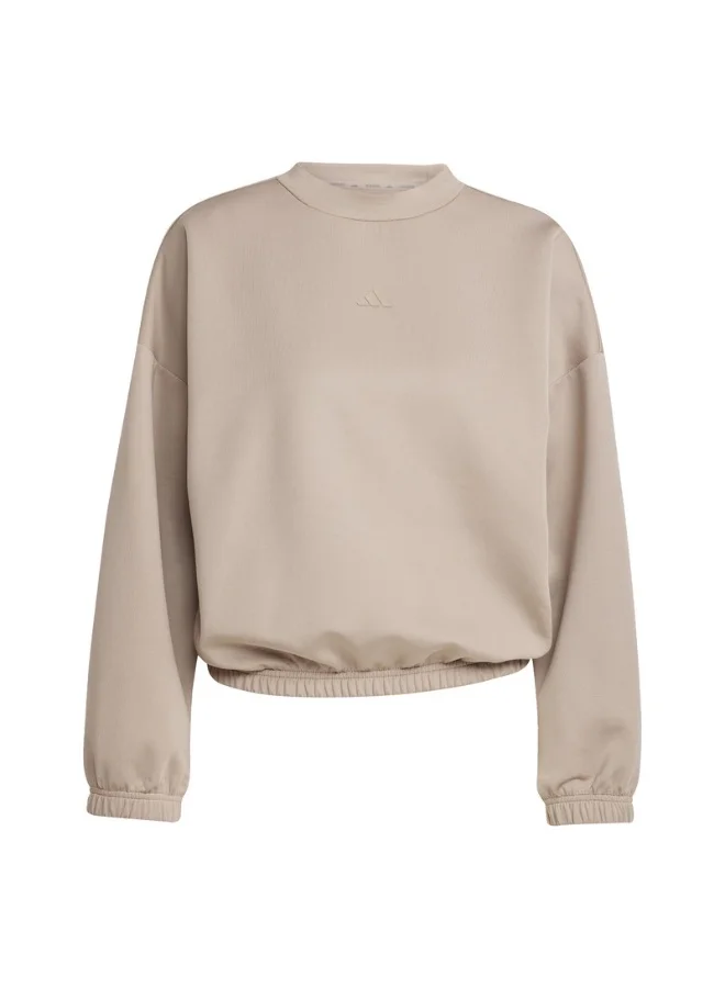Adidas Adidas Motion Es Cover Brown Sweatshirt (Long Sleeve) Sweatshirts For Women