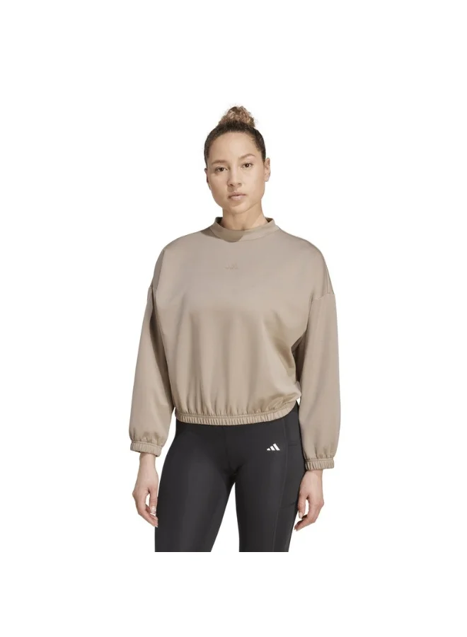 Adidas Adidas Motion Es Cover Brown Sweatshirt (Long Sleeve) Sweatshirts For Women