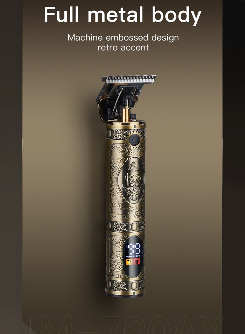 مقص شعر كهربائي ثلاثي في واحد كامل من المعدن مع شاشة رقمية مجموعة تشذيب الشعر وإزالة شعر الأنف - Image 3