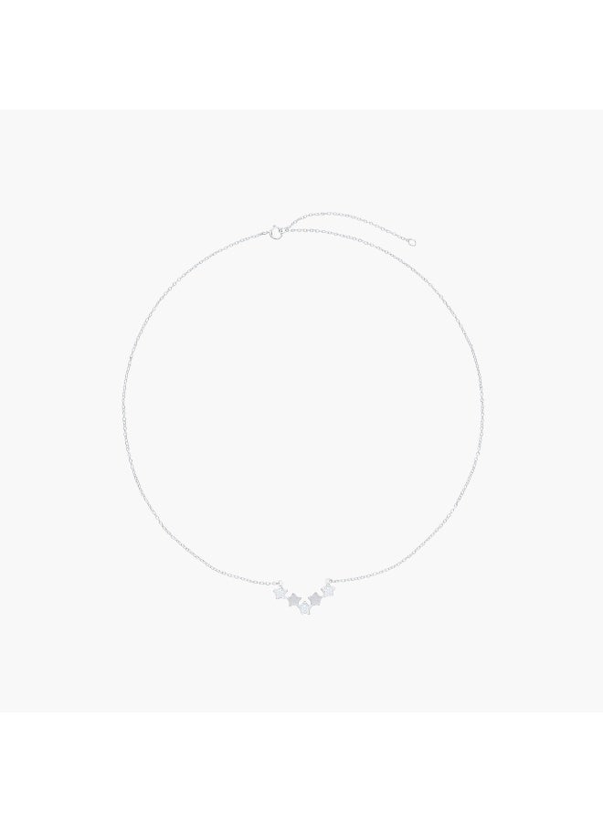 LIFESTYLE Silver Tone Necklace with Star Motif - Image 1