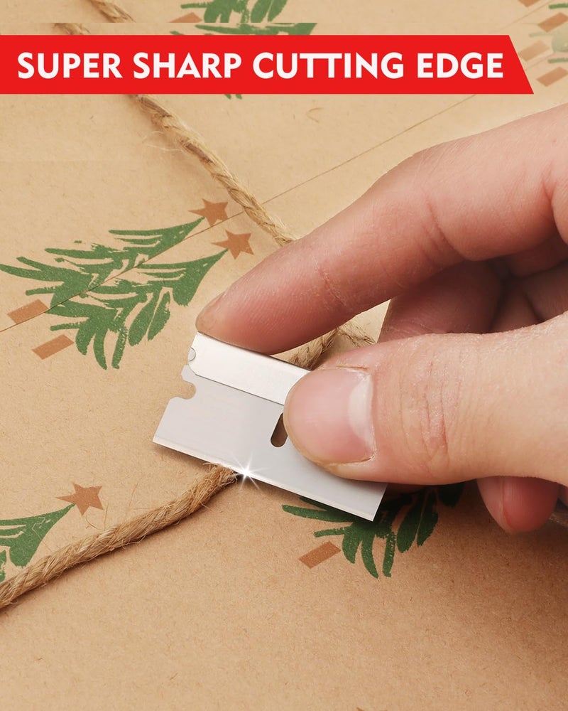 WORKPRO 100-عبوة شفرات حلاقة حادة، شفرات حلاقة صناعية، شفرات حلاقة حادة من الفولاذ الكربوني عالي، - Image 3