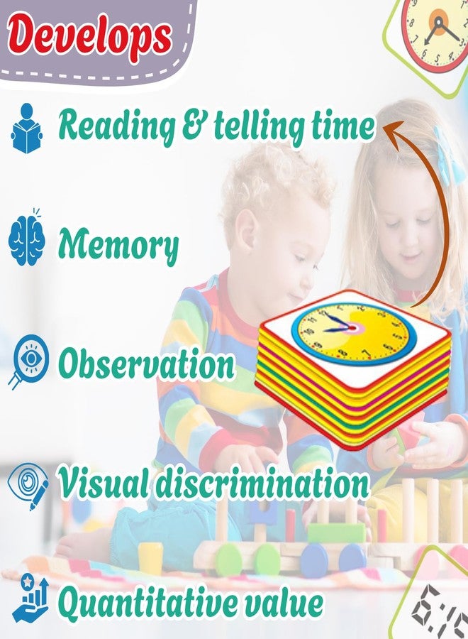 Creative's Creative’s Time Match | Match Analogue Digital and time in Words | Reading & Telling Time for Kids| Different Matching Activities for Kids | Match Analogue & Digital Time| 60 Piece Card | Ages 5 & Up - Image 4