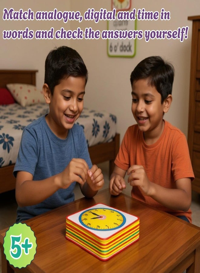 Creative's Creative’s Time Match | Match Analogue Digital and time in Words | Reading & Telling Time for Kids| Different Matching Activities for Kids | Match Analogue & Digital Time| 60 Piece Card | Ages 5 & Up - Image 5