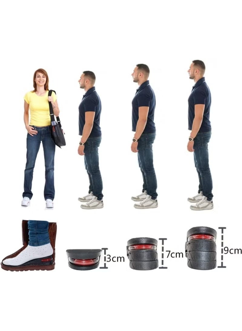 Adjustable Height Increase Insoles for Men & Women, 4-Layer Air Cushion Heel Lift Inserts (3cm–9cm), Shock Absorbing Taller Insoles for Shoes, Comfortable Breathable Elevator Shoe Pads for Height Boost & Confidence - Image 5