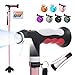 BigAlex Folding Walking Cane with Two Led Lights for Elderly Solid Base Adjustable Walking Stick with Carrying Bag for Men Women - Image 1