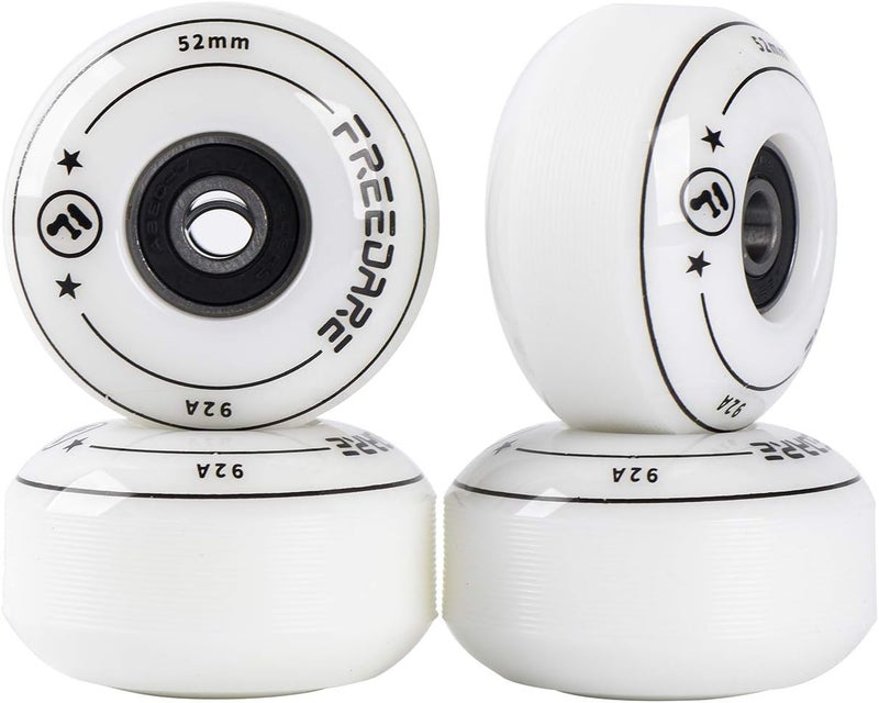 FREEDARE Skateboard Wheels 52mm and Bearings, Spacers Installed 92A for Street Tricks(Pack of 4) - Image 1