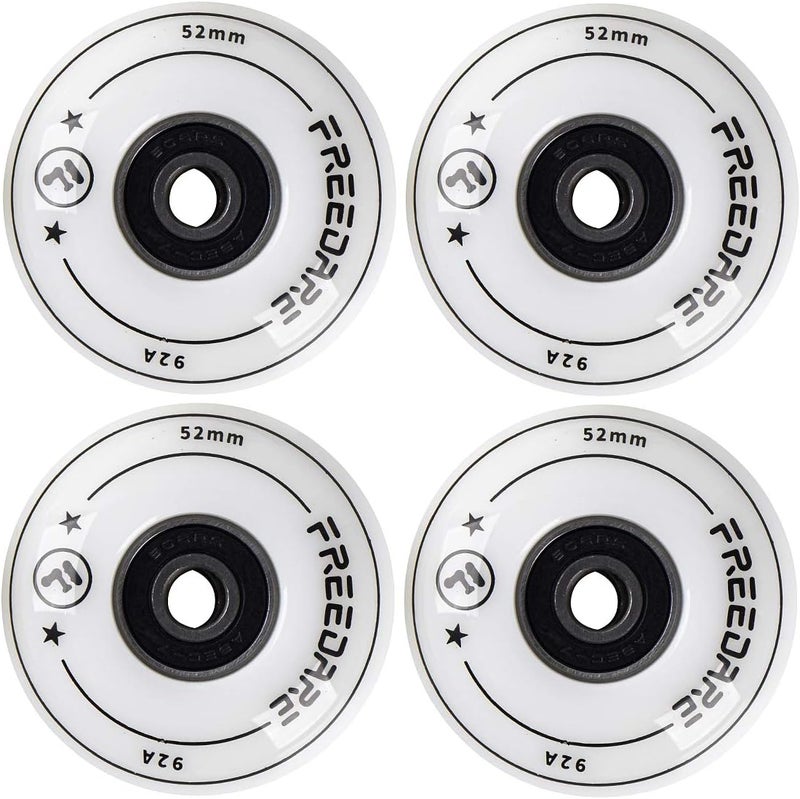 FREEDARE Skateboard Wheels 52mm and Bearings, Spacers Installed 92A for Street Tricks(Pack of 4) - Image 2