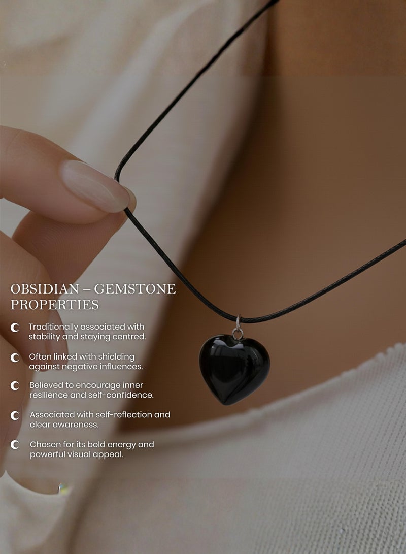 British Fossils Natures Gift Necklace Obsidian - Image 5
