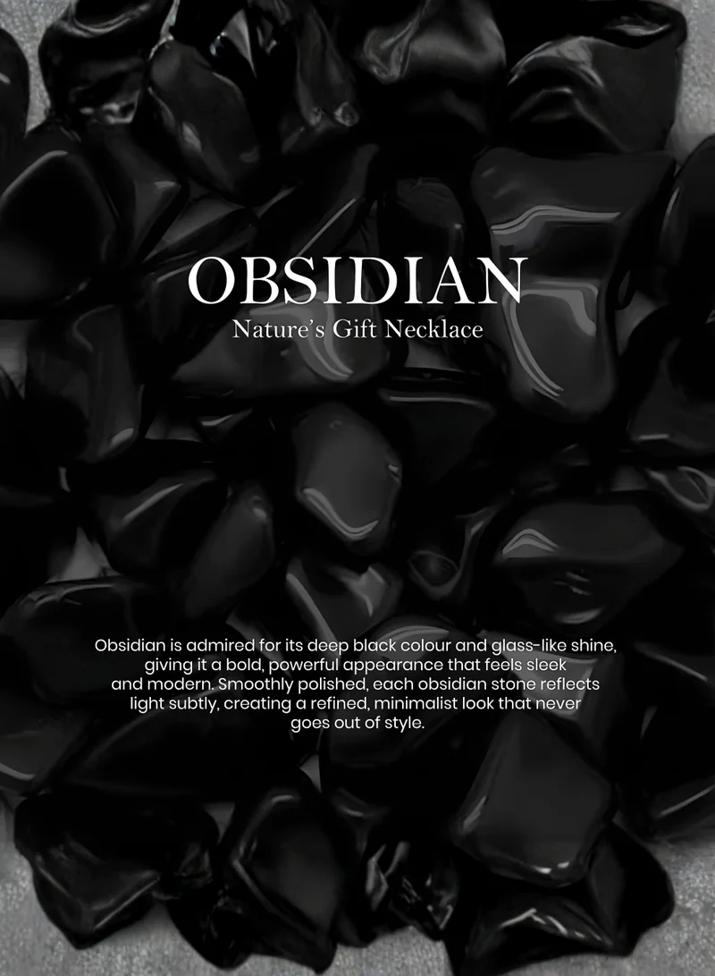 British Fossils عقد هدية الطبيعة بالأوبسيديان