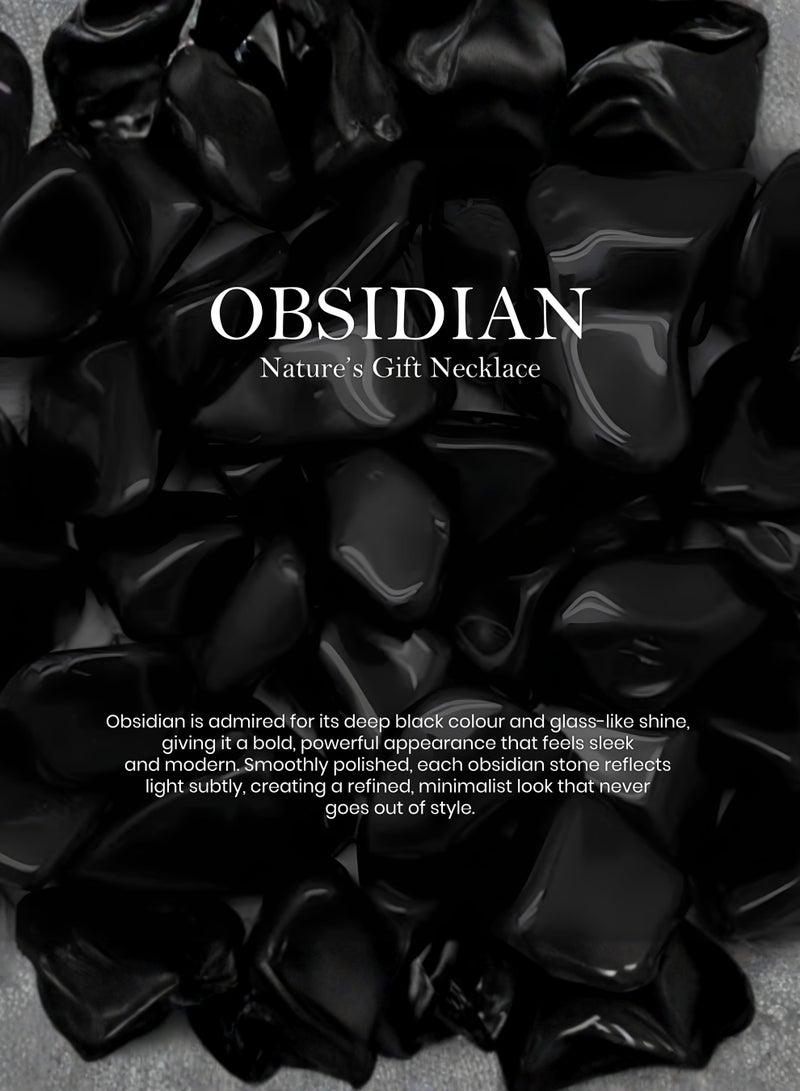 British Fossils Natures Gift Necklace Obsidian - Image 2