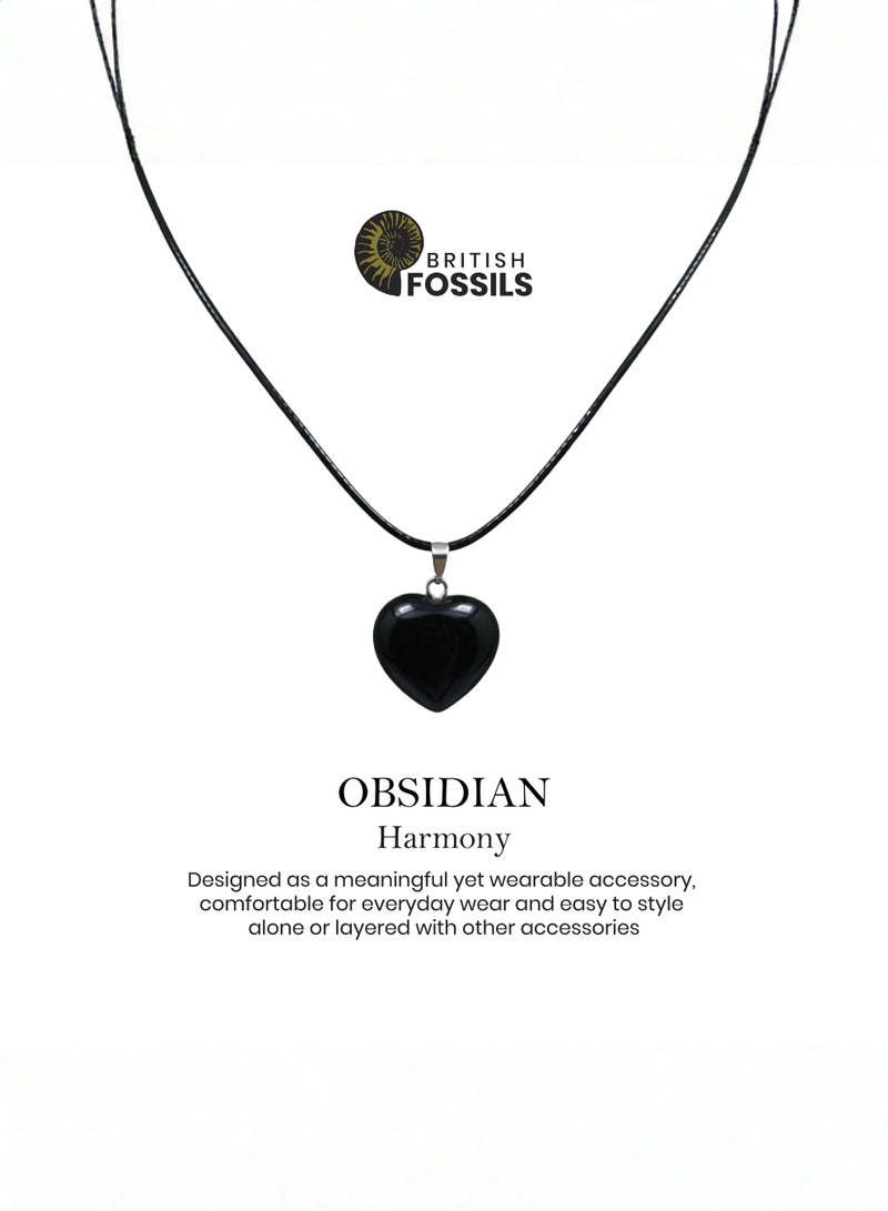 British Fossils Natures Gift Necklace Obsidian - Image 4