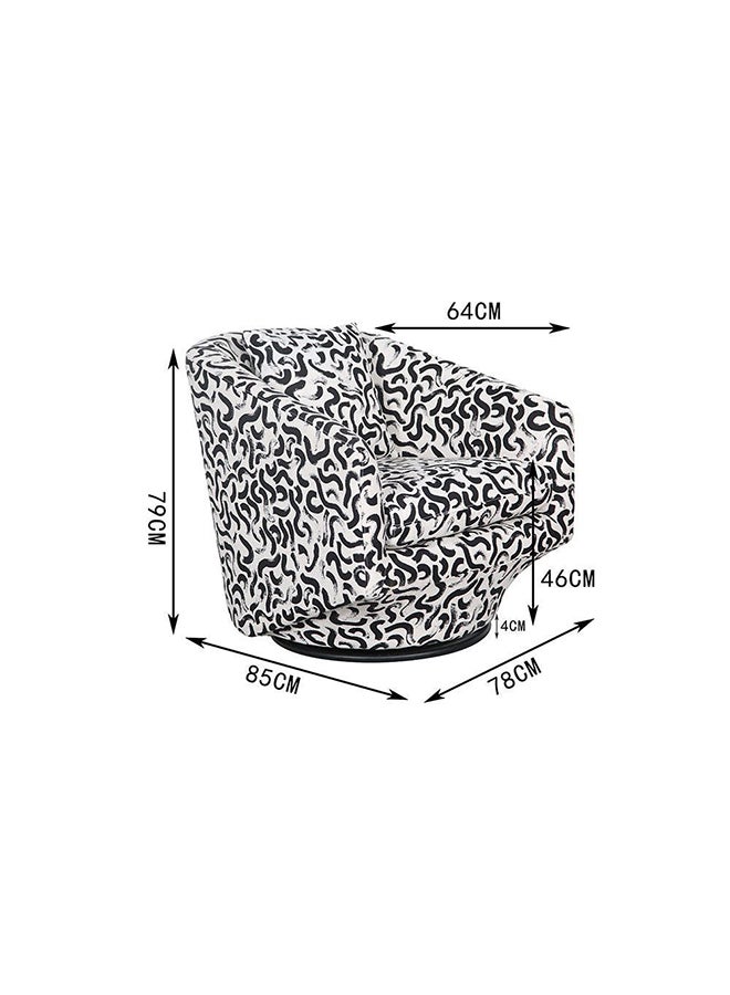 DANUBE HOME Napoleon 1 Seater Fabric Accent Chair Accent Chair Modern Design One Seat Sofas Comfortable Living Room Seating Furniture For Home L 78 x W 85 x H 79 cm White & Black Pattern - Image 5