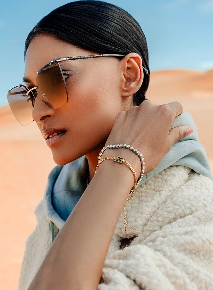 ESCADA Diana Crystal Tennis Bracelet with Iconic Logo Timeless Elegance and Modern Design