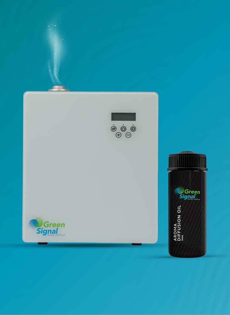 Green Signal Green Signal Combo Offer - Aroma Oil Classic Diffuser Machine - Small (White) with Sky Aroma Diffuser Oil (170ml)  - Image 2