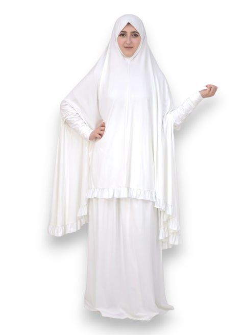 Two Piece Islamic prayer dress women with sleeve - Prayer Clothes for Women - Prayer Abaya For women - Jilbab 2 piece, Umrah essentials for women - Prayer set