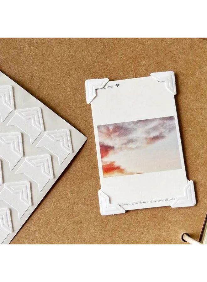 ملصقات زوايا ألبوم الصور البيضاء ذاتية اللصق 1 قطعة لسجلات القصاصات DIY - Image 1