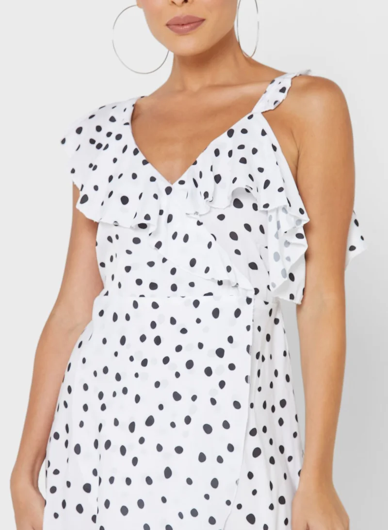 ELLA Frill Detail Wrap Dress