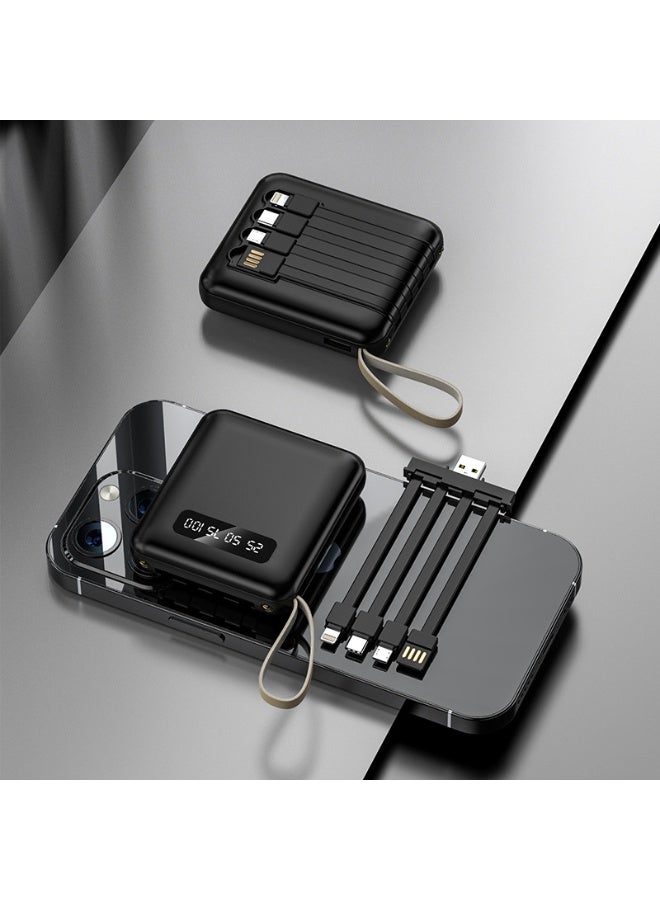 New Digital Display Power Bank 20000mAh Small Portable Mini Power Bank Suitable for All Mobile Phones and Tablets (Black) 