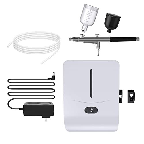 FUTEBO Cake Airbrush Decorating Kit with Compressor: Futebo Cookie Airbrush Kit with 24 Vivid Airbrush Liquid Food Colors, Decorate Cakes, Desserts or Other Baking Food(Color: White) - Image 2