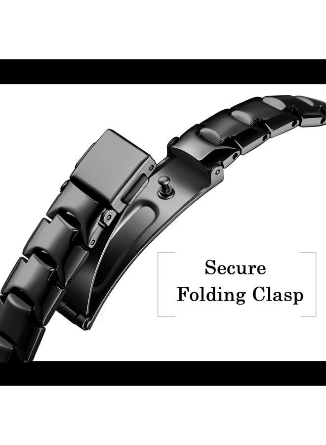 PlusRoc Stainless Steel Band Compatible with Samsung Galaxy Watch 7 6 5 4 40mm 44mm/Watch 6 Classic 43mm 47mm/Watch 4 Classic 42mm 46mm/Watch 5 Pro 45mm, Slim Bracelet Adjustable for Women, Black - Image 5