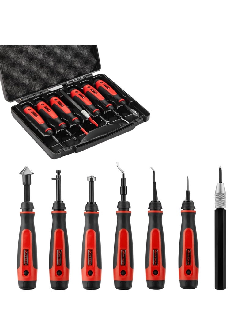 AFA Tooling Approved for Automotive AFA Tooling - Deburring Tool 7 Piece Kit - Deburring and Reamer Tools - Works on Metal, Resin, PVC Pipes, Copper, Plastic and 3D Printed Edges - Plumbing & 3D Printing Burr Removal Reamer Tool  - Image 1