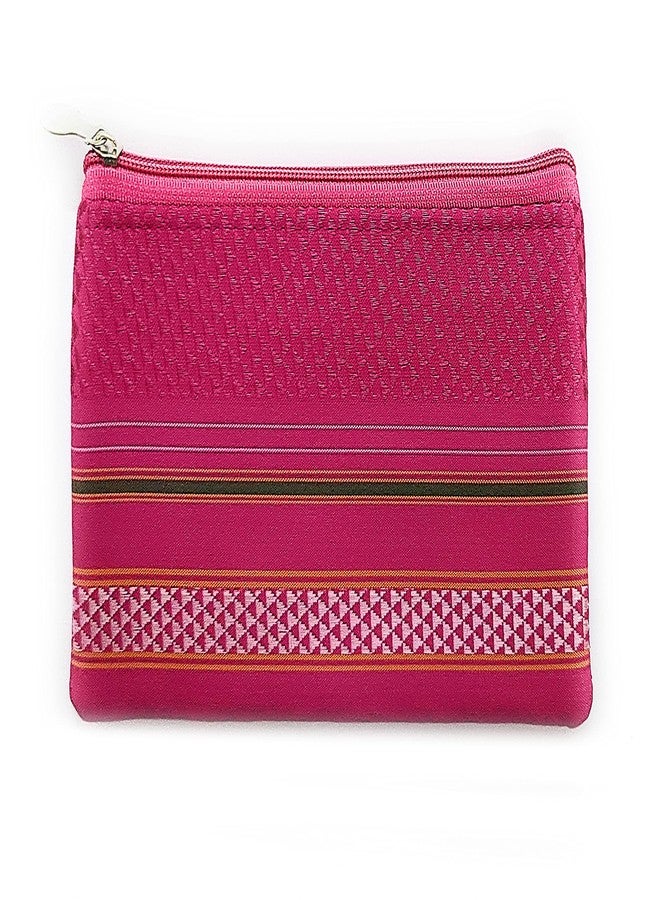 ADD GEAR Swamini Khun Fabric Clutch Bag - Handy Purse Traditional Dharwad khun Fabric Clutches for Women and Girls for festive occasions (20 x 12 x 1 cm) (Rose)