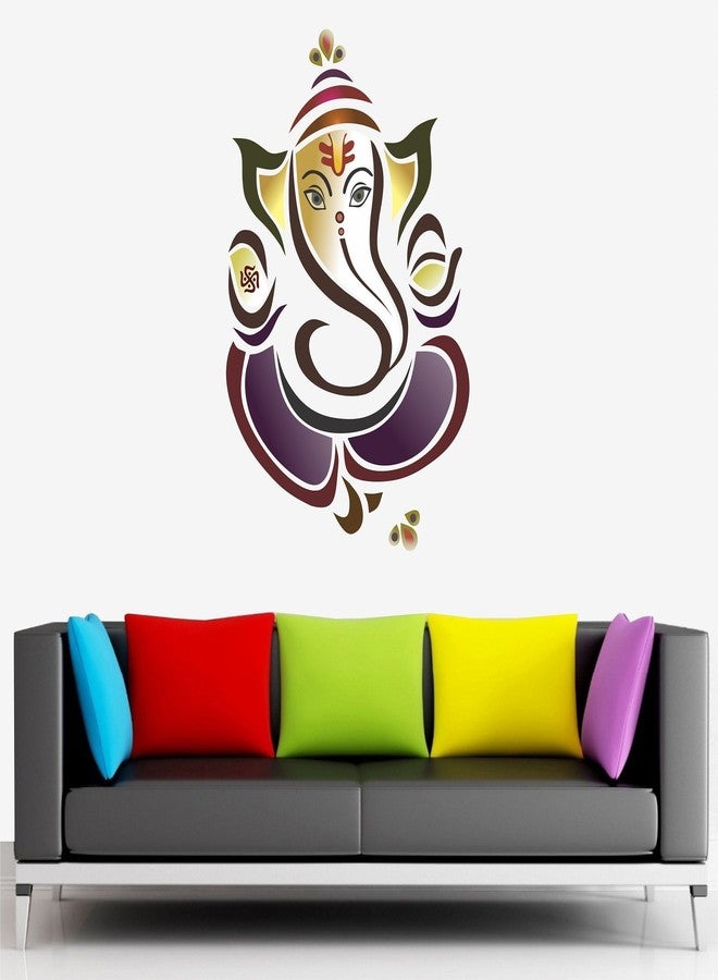 Asmi Collections PVC Wall Sticker Beautiful God Ganesha and Flower