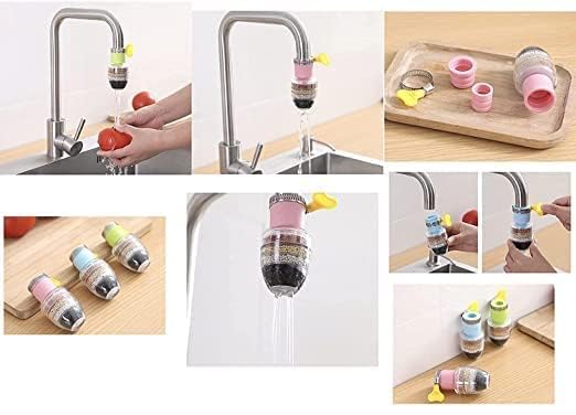 ROKTRY Activated Carbon Faucet Water Filters Universal Interface Home Kitchen Faucet Tap Water Clean Purifier Filter Cartridge Five Layer Water Filter-Pack of 2 - Image 3