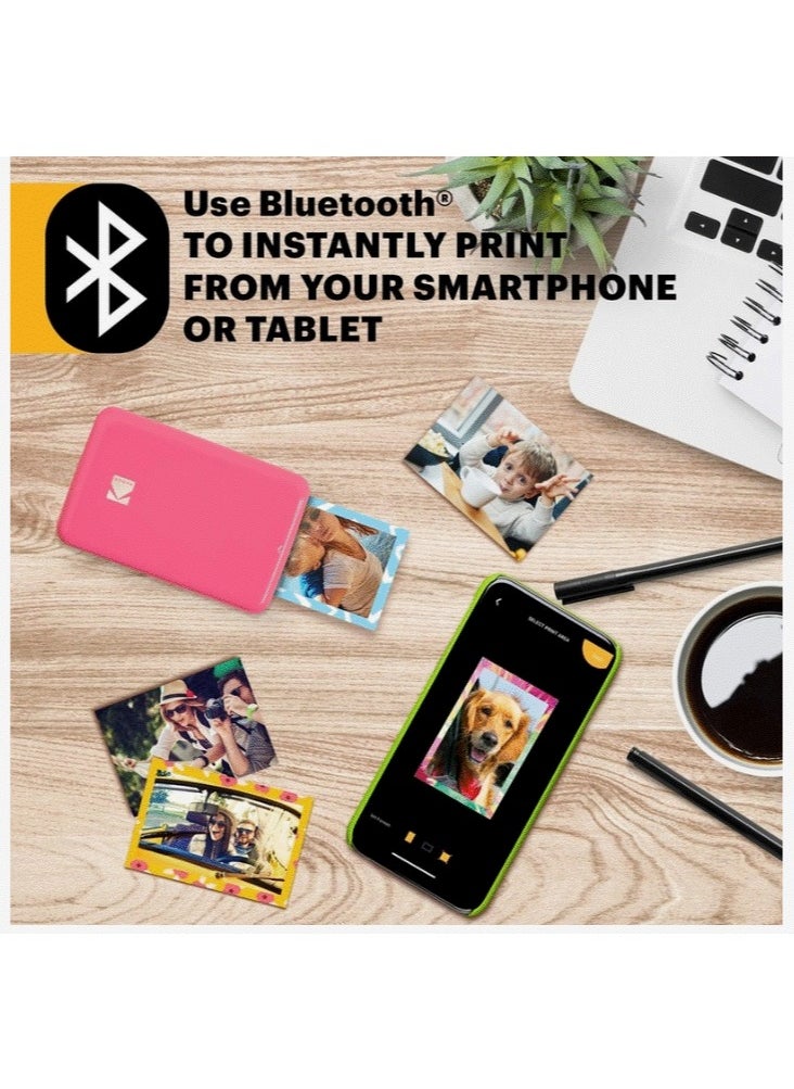 Kodak Kodak Step Portable Mini Photo Printer Instant 2x3 Sticky Backed Prints from iOS and Android via Bluetooth/NFC No Ink Needed with ZINK Technology Smudge-Proof, Water-Resistant, Tear Resistant Photos Compact Travel Friendly Design with Customization App Print Directly From Smart phone  - Image 2