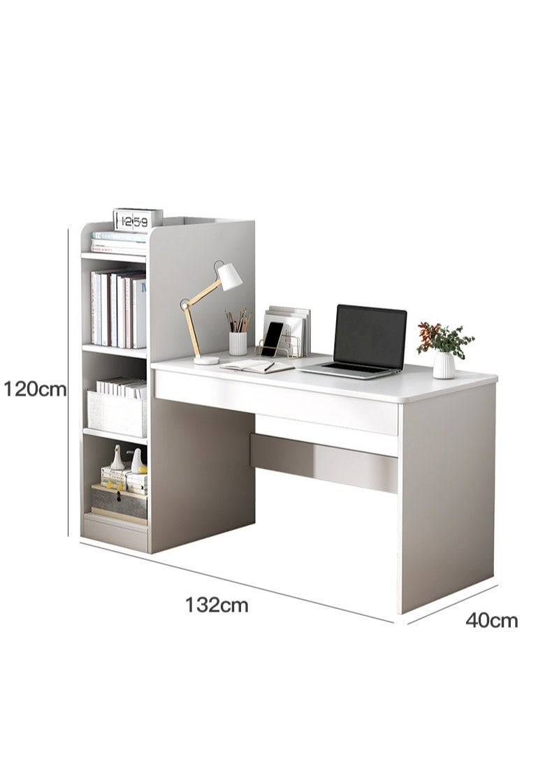 Sharpdo Home Office Desk, Simple Computer Desk With Opened Storage Shelves Desk Tabie Desk Organizer Bedroom Desk 132*40*120 cm - Image 5