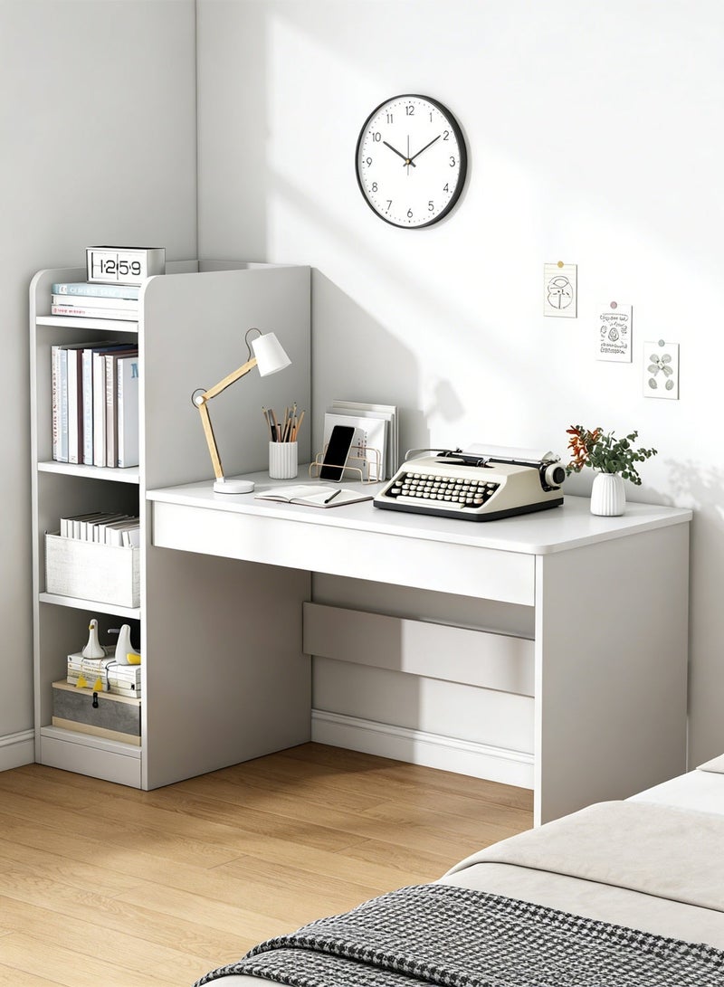 Sharpdo Home Office Desk, Simple Computer Desk With Opened Storage Shelves Desk Tabie Desk Organizer Bedroom Desk 132*40*120 cm - Image 2
